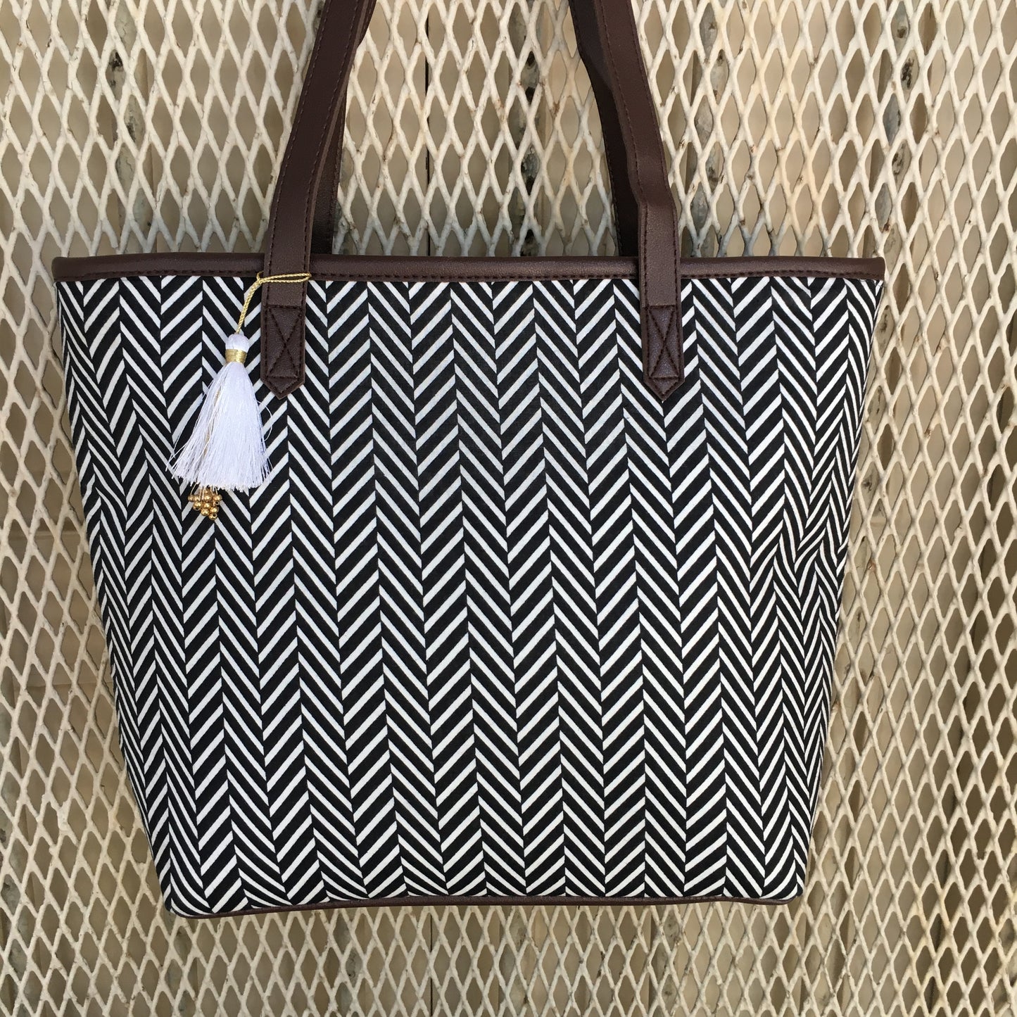 Black Cris Cros - Printed Tote Bag