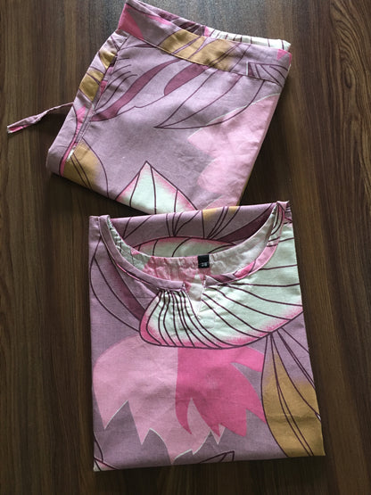 Lotus Leaf - Pink  - Cord Set - Pure Cotton