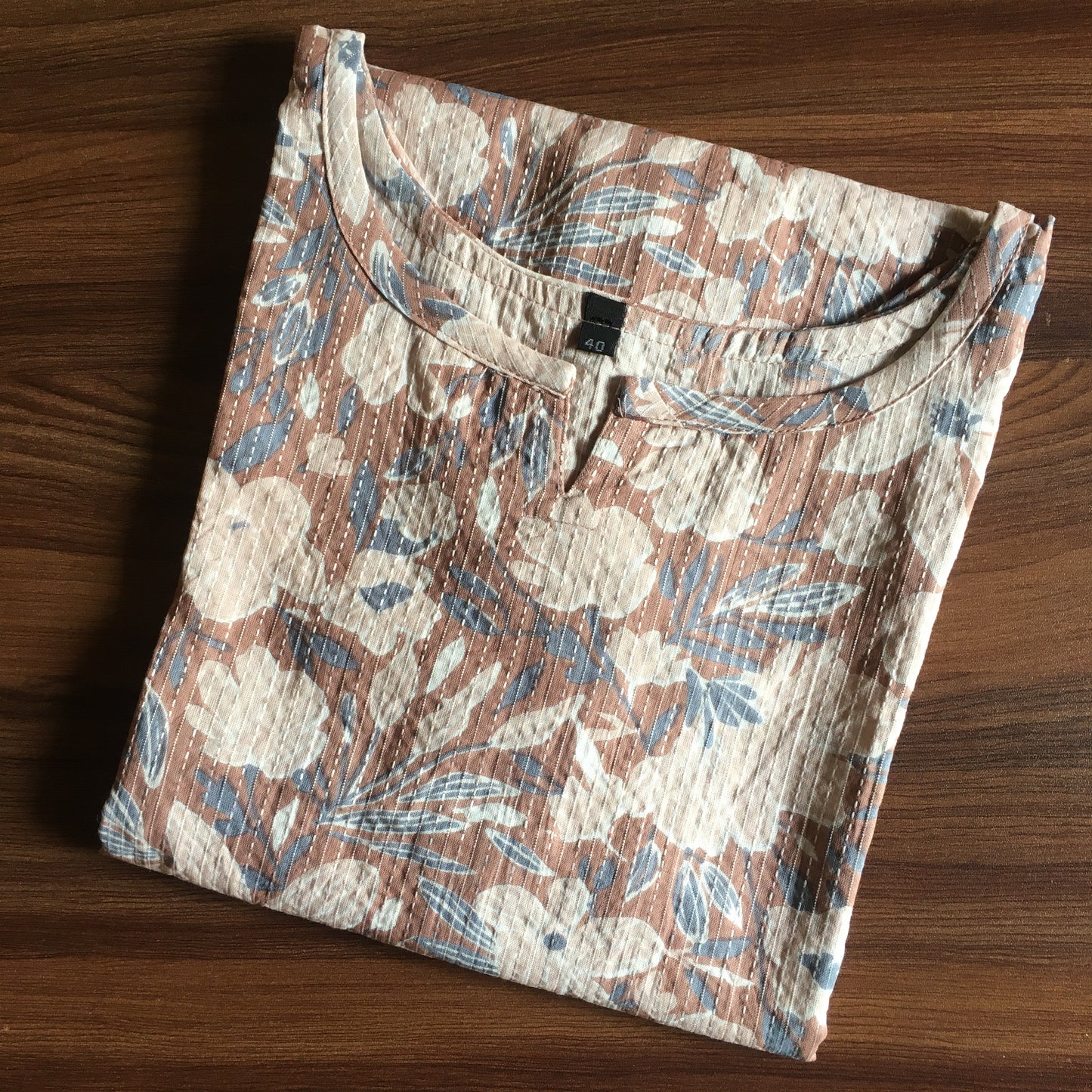Katha Work - Classy Flowers - Brown - Cord Set - Pure Cotton