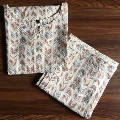 Katha Arrow - Brown Grey - Cord Set - Pure Cotton