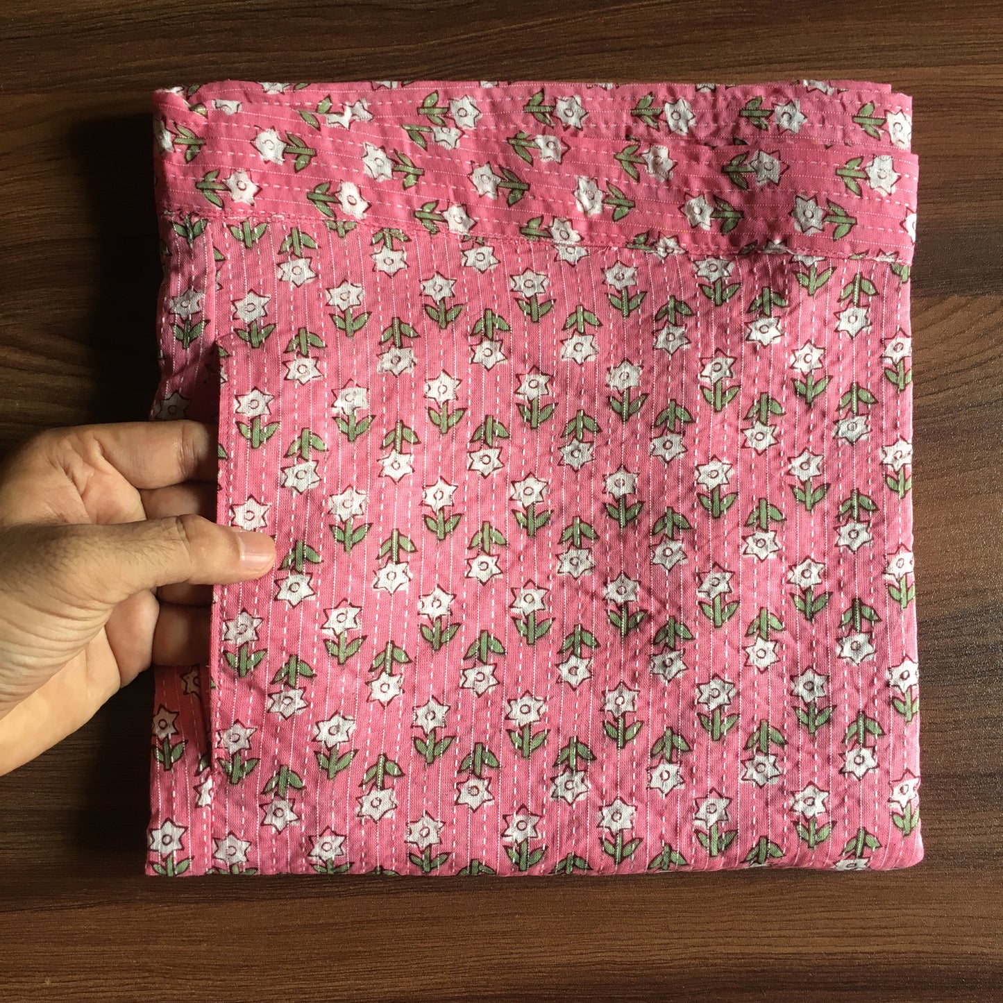 Katha Work - Star Flower - BABY PINK - Cord Set - Pure Cotton