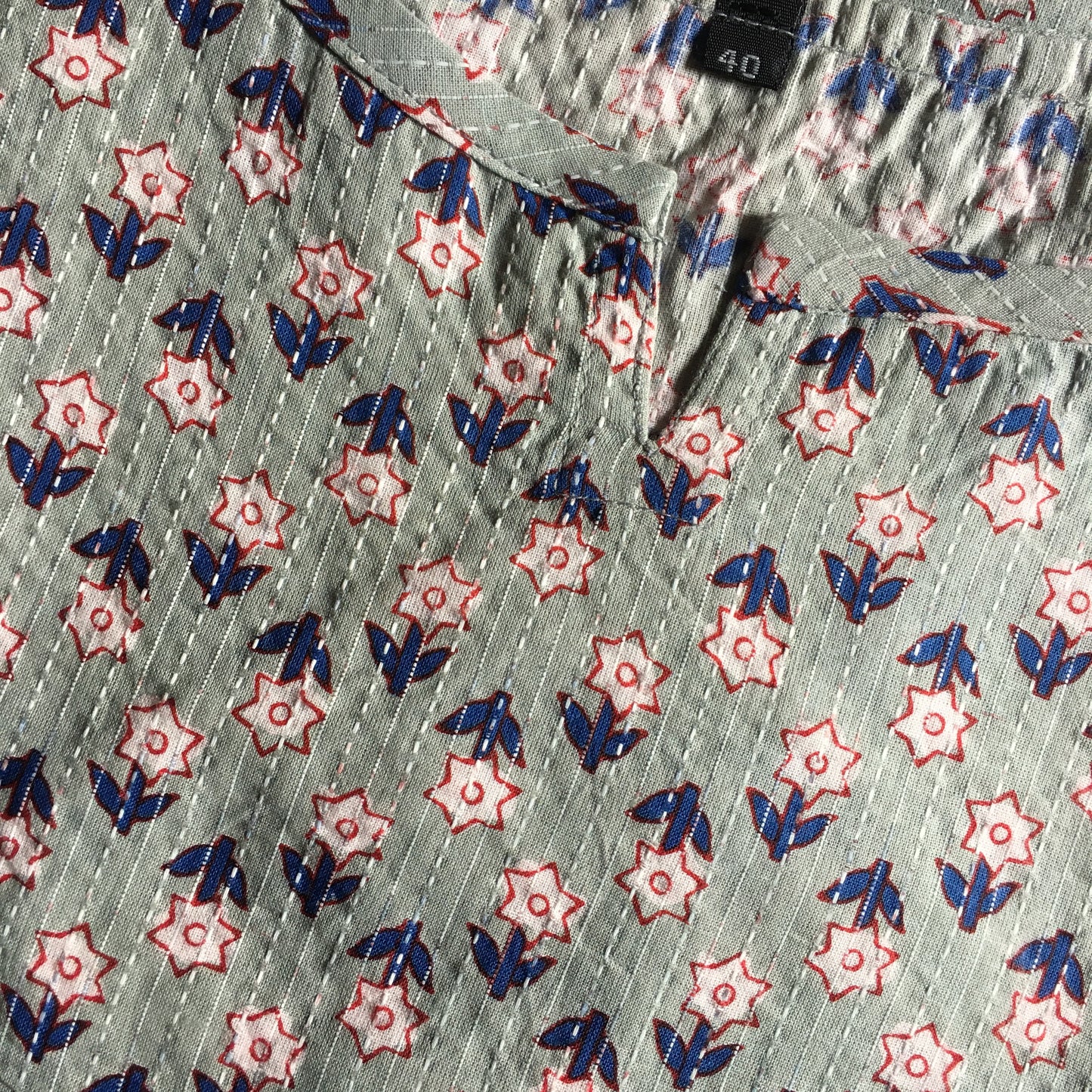 Katha Work - Star Flower - GREY - Cord Set - Pure Cotton