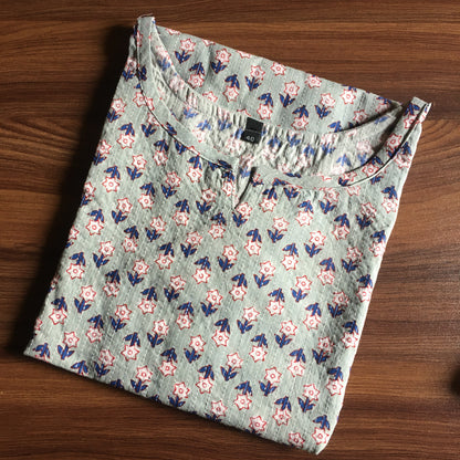 Katha Work - Star Flower - GREY - Cord Set - Pure Cotton