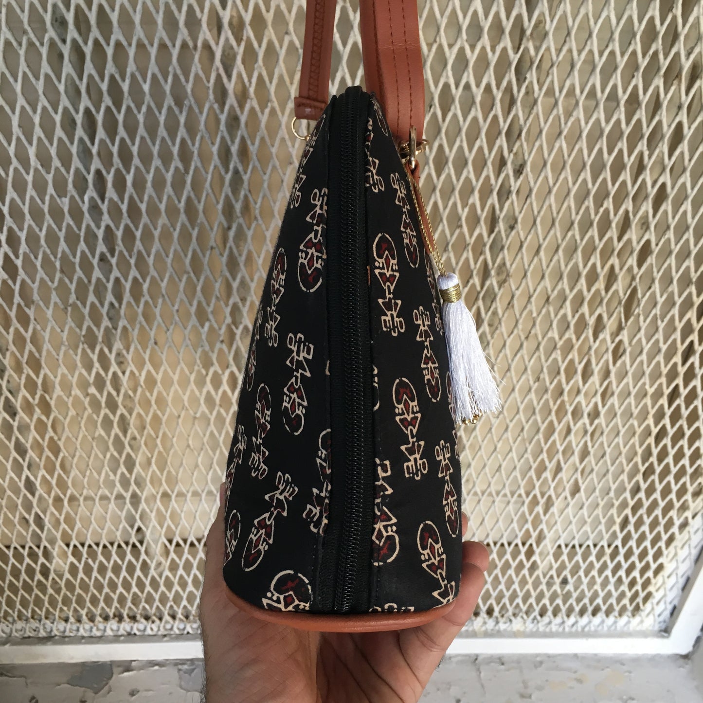 Fioni - Ajrakh Print - D Shape Sling Bag