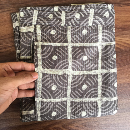 Katha Work - Square & Circle - Brown - Cord Set - Pure Cotton