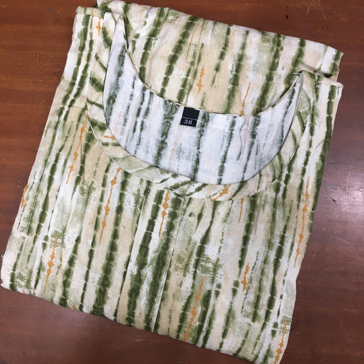Tie Dye Sibhori - Green - Maternity Kurti with Feeding Zips - Cotton Flex - Thicker Fabric