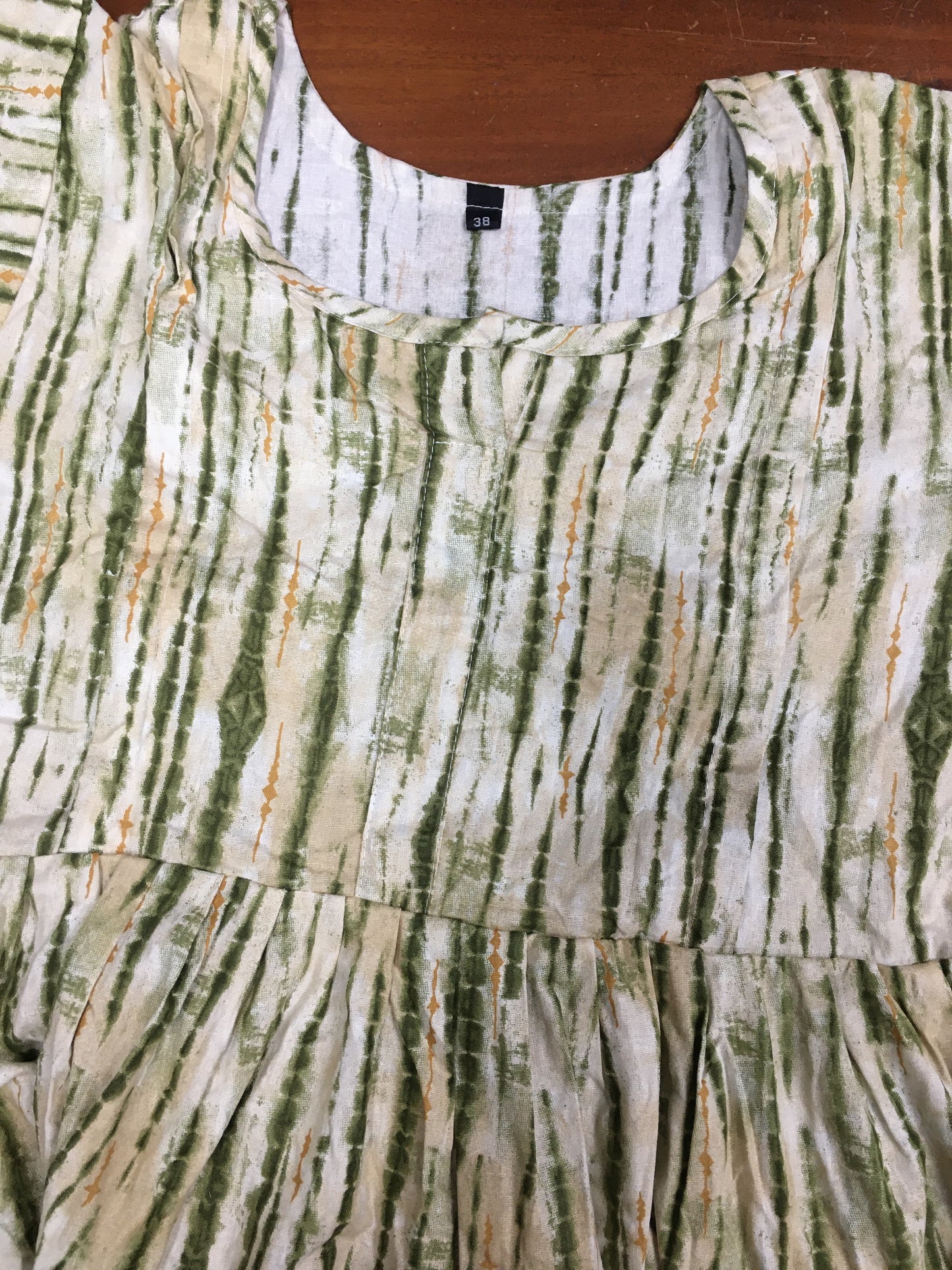 Tie Dye Sibhori - Green - Maternity Kurti with Feeding Zips - Cotton Flex - Thicker Fabric