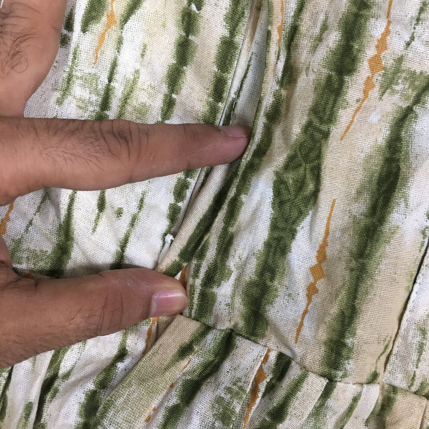 Tie Dye Sibhori - Green - Maternity Kurti with Feeding Zips - Cotton Flex - Thicker Fabric