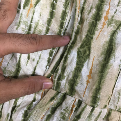 Tie Dye Sibhori - Green - Maternity Kurti with Feeding Zips - Cotton Flex - Thicker Fabric