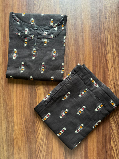 Royal Black Ajrakh - Cord Set - Pure Cotton