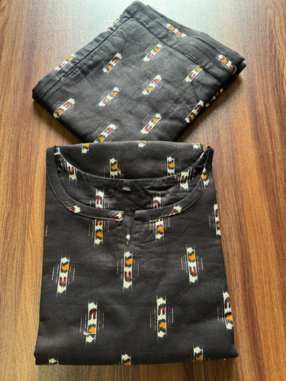 Royal Black Ajrakh - Cord Set - Pure Cotton