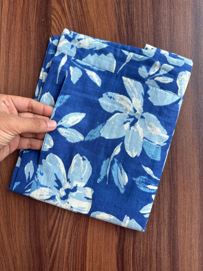 Jasmine White Flower - Blue - Cord Set - Pure Cotton