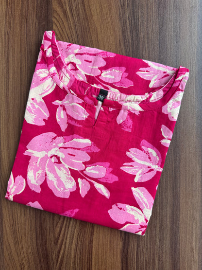 Jasmine White Flower - Pink - Cord Set - Pure Cotton