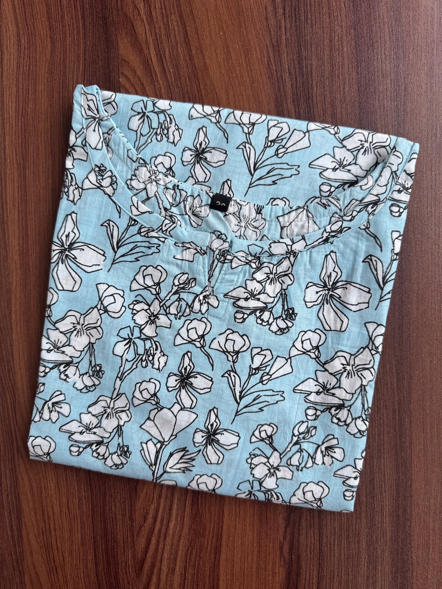 Sky Blue Tulip Flower - Cord Set - Pure Cotton