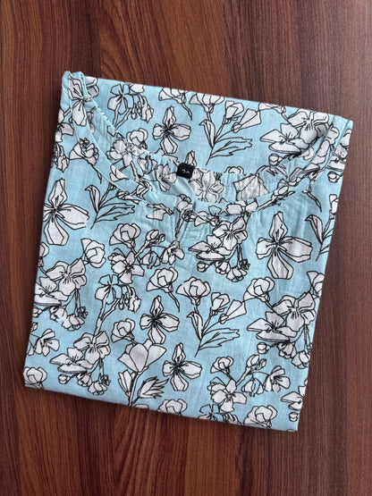 Sky Blue Tulip Flower - Cord Set - Pure Cotton