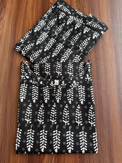 Pine Trees - Black - Cord Set - Pure Cotton