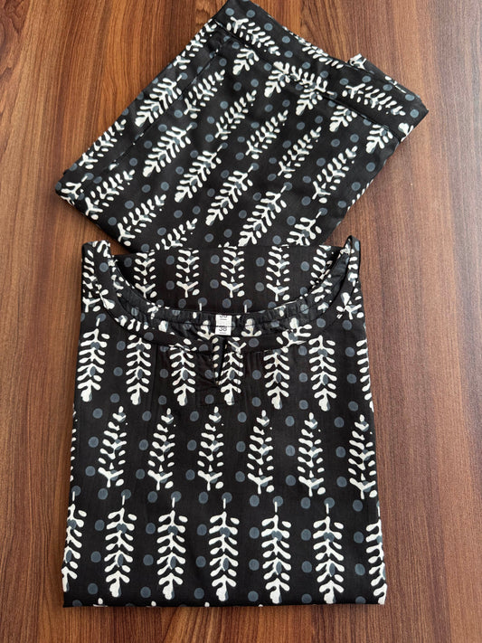 Pine Trees - Black - Cord Set - Pure Cotton