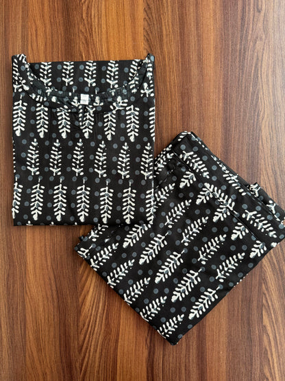 Pine Trees - Black - Cord Set - Pure Cotton