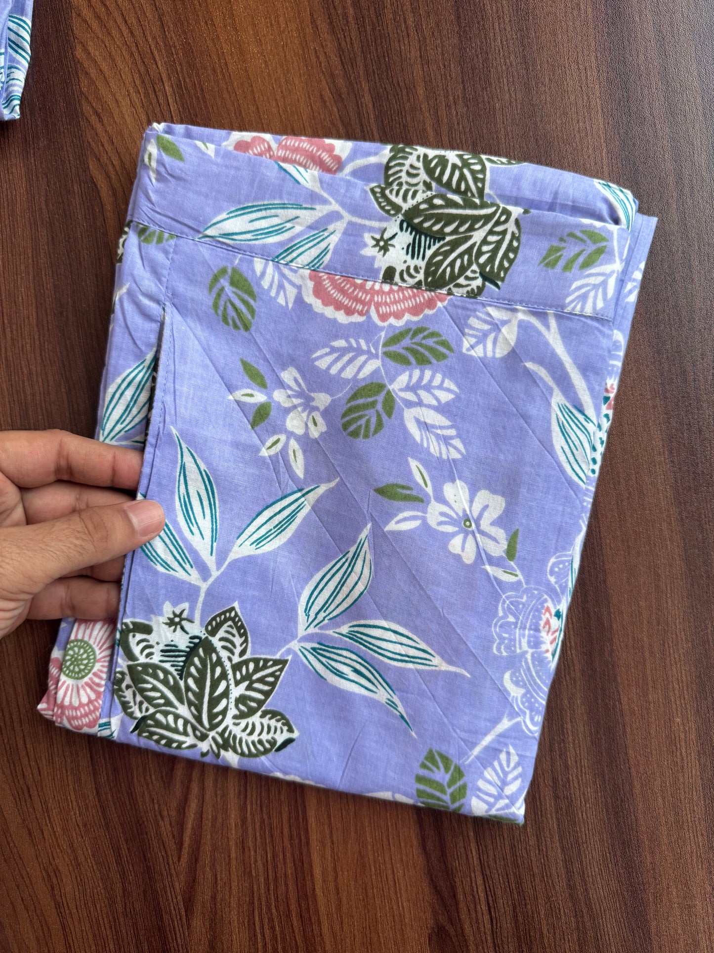Lavender Green Flower - Cord Set - Pure Cotton