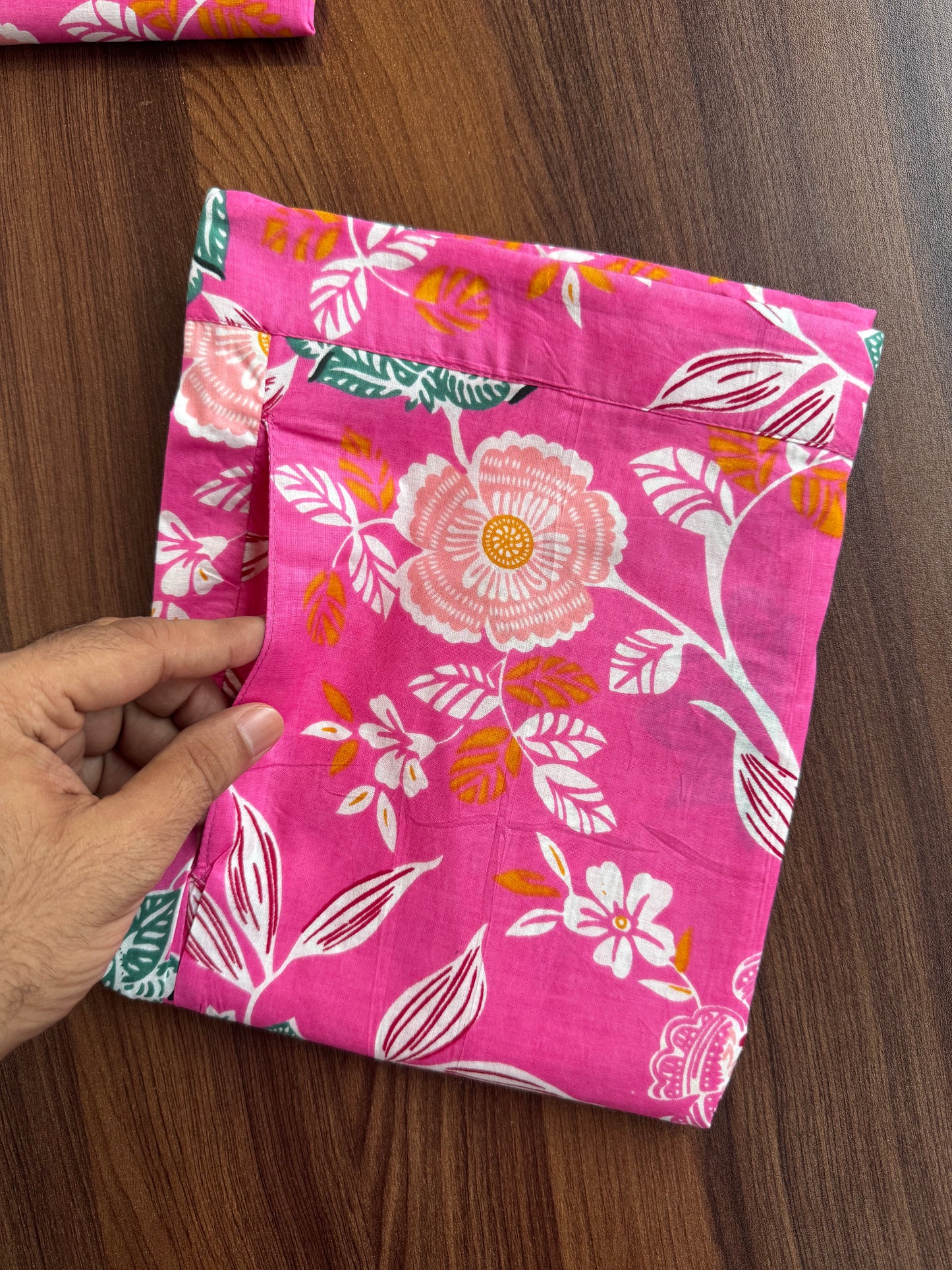 Pink Green Flower - Cord Set - Pure Cotton