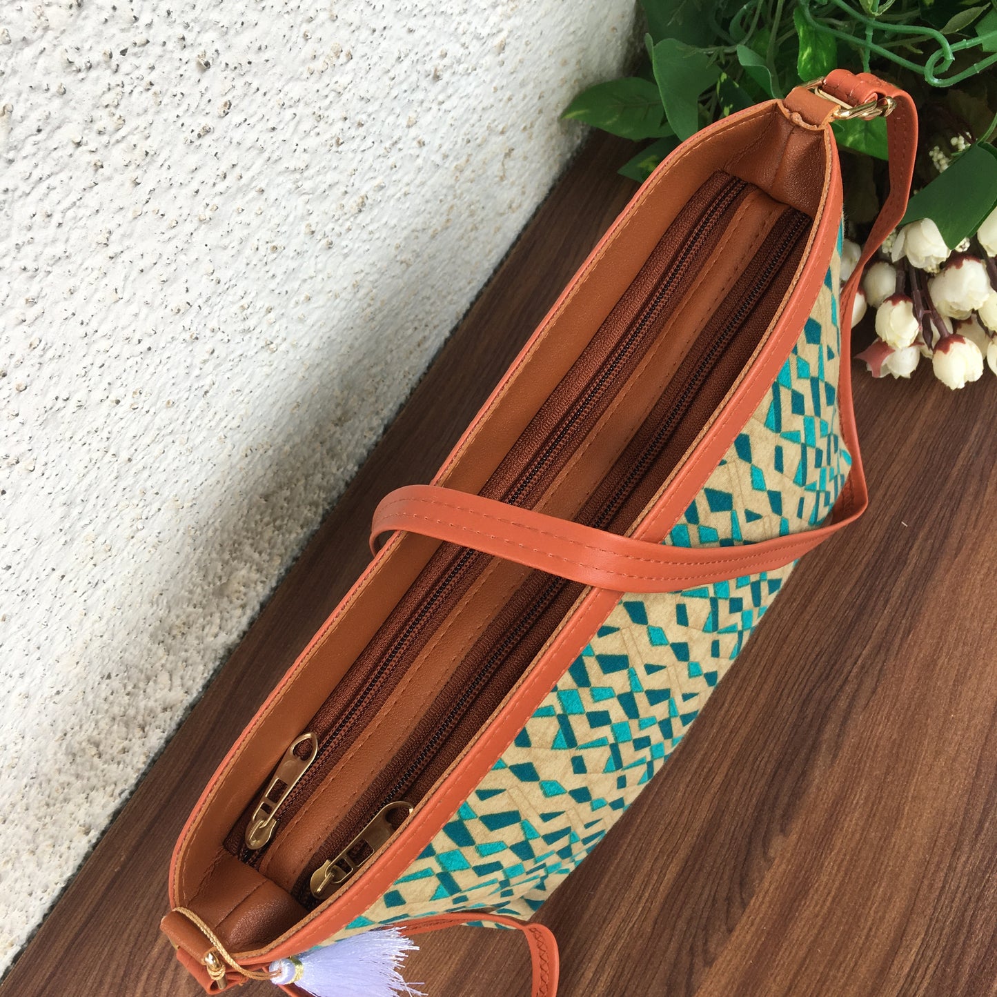 Minsk - 3 zip- Big size - Sling Bag - Daimond Sea Green