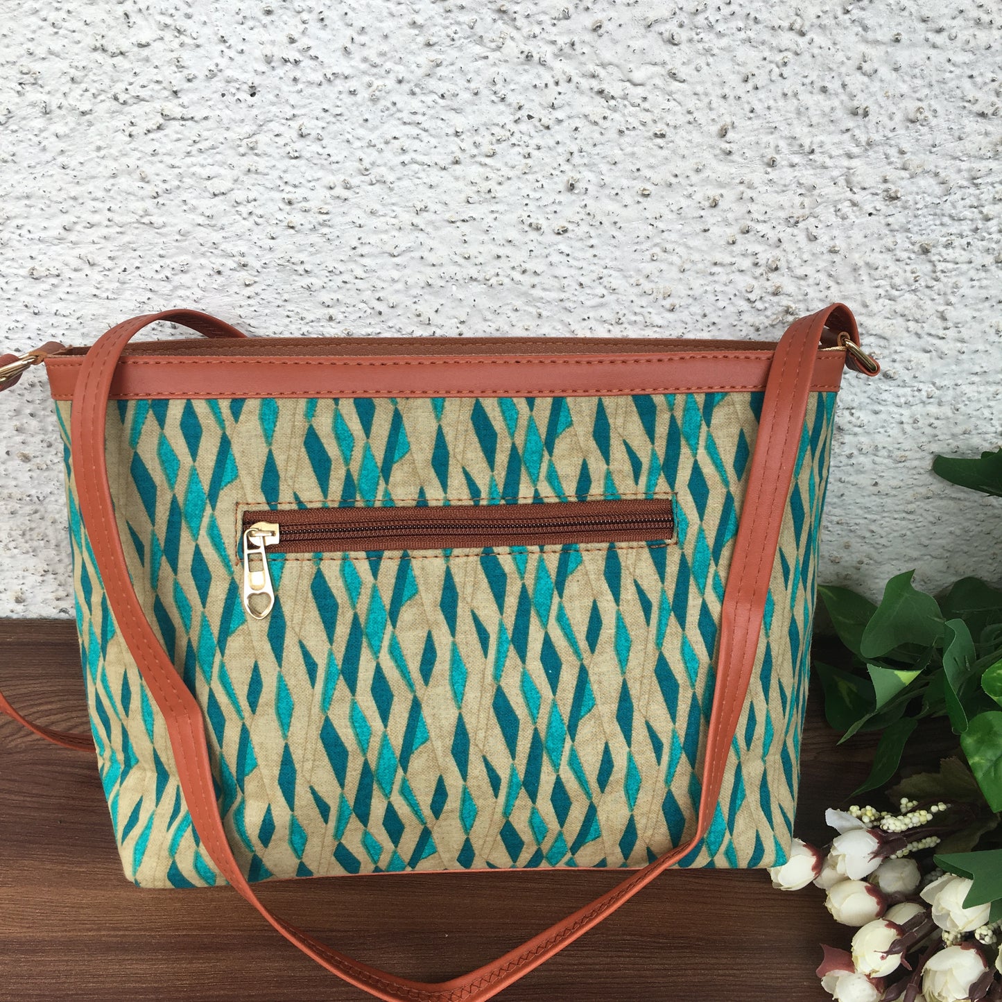 Minsk - 3 zip- Big size - Sling Bag - Daimond Sea Green