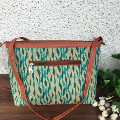 Minsk - 3 zip- Big size - Sling Bag - Daimond Sea Green