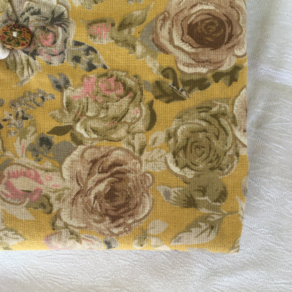 Pure Cotton - Short Kurti - Rose Print - Yellow