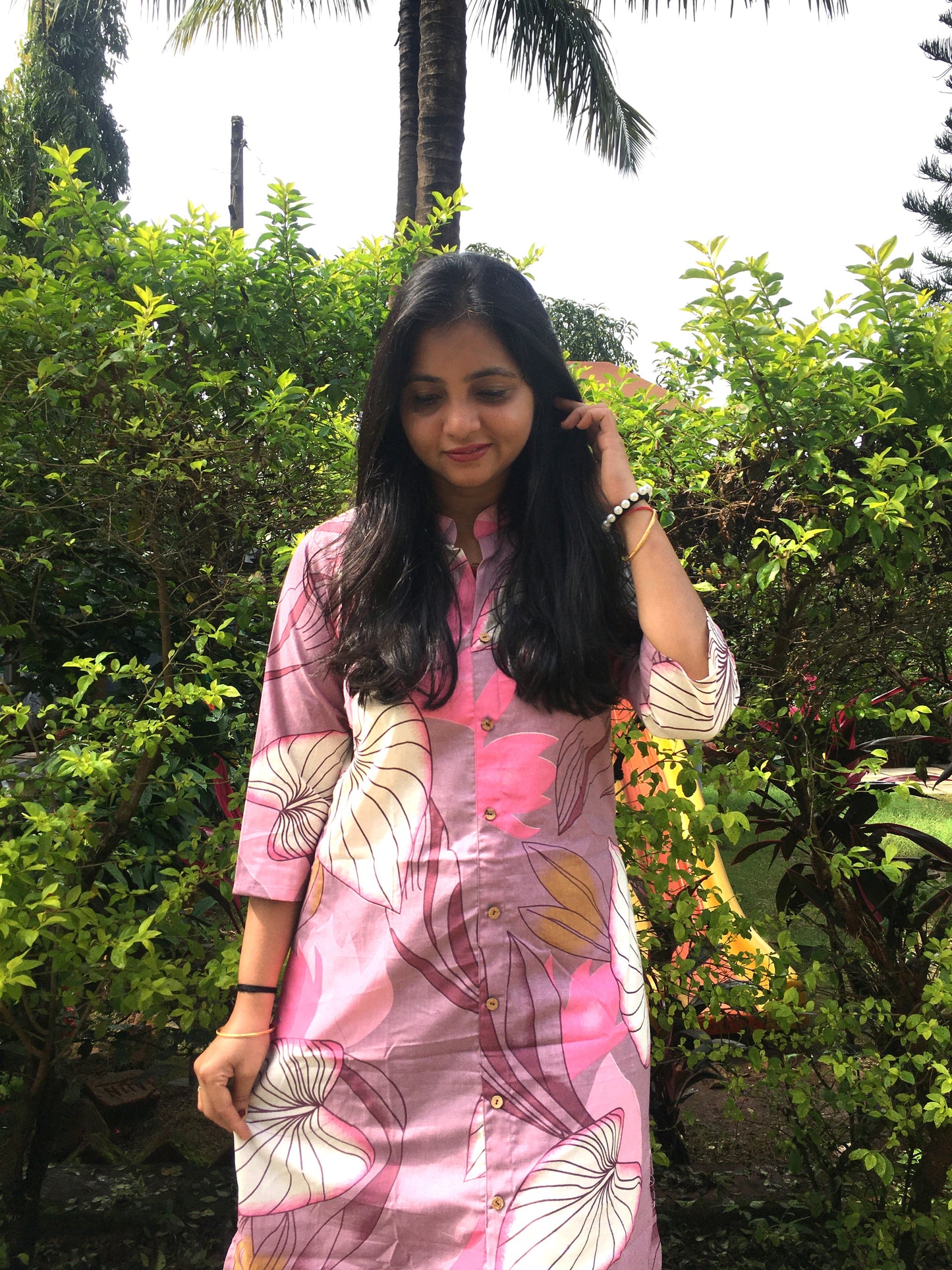 Knee Length - Lotus Pink - Cord Sets - Pure Cotton