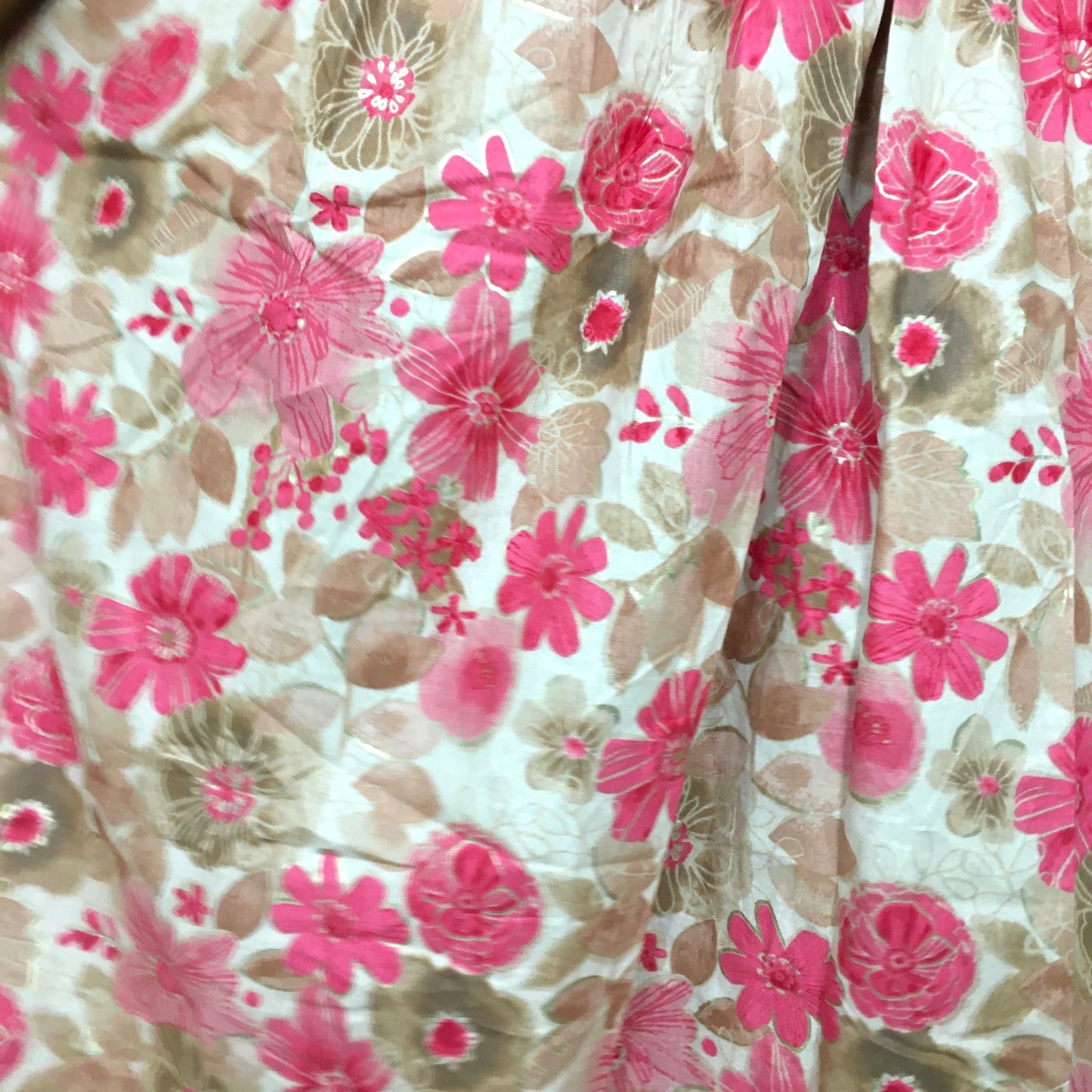 Daisy Baby Pink & Brown - Maternity Kurti with Feeding Zips - Cotton Flex - Thicker Fabric