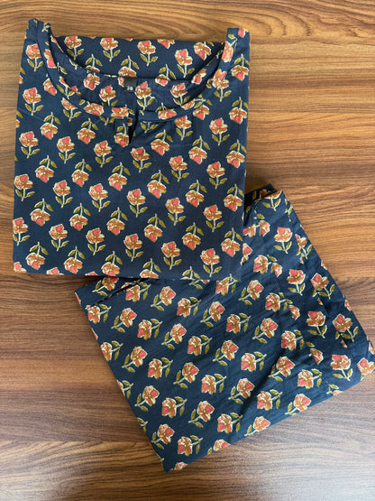 Blue Red Roses - Cord Set - Pure Cotton