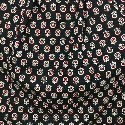 Ajrakh Sunflower Black - Maternity Kurti with Feeding Zips - Cotton Flex - Thicker Fabric