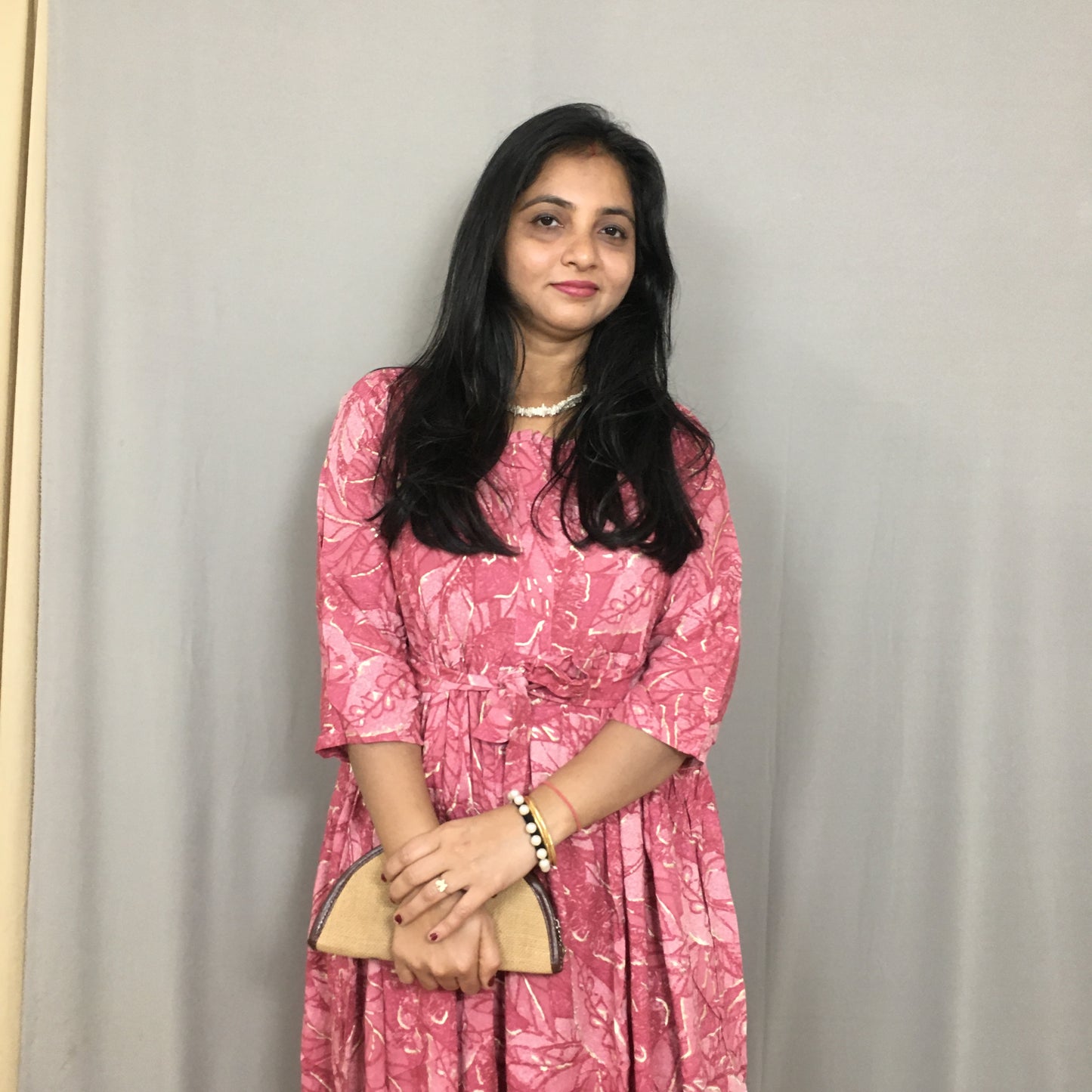 Multi Flower Baby Pink - Maternity Kurti with Feeding Zips - Soft Rayon
