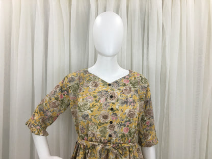 New York Style - Yellow Rose Print - Flared Maternity Wear