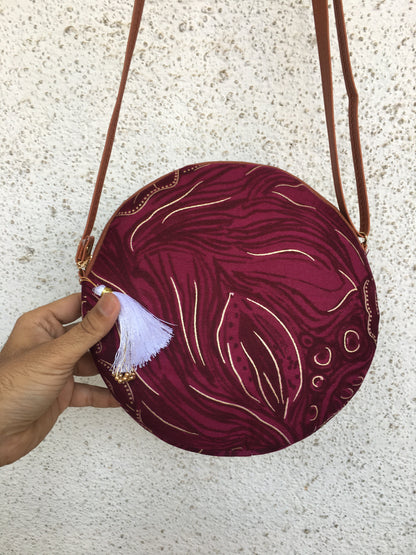 Purple Rose Gold - Cute Round Sling bag