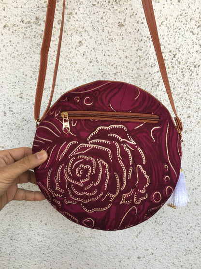 Purple Rose Gold - Cute Round Sling bag