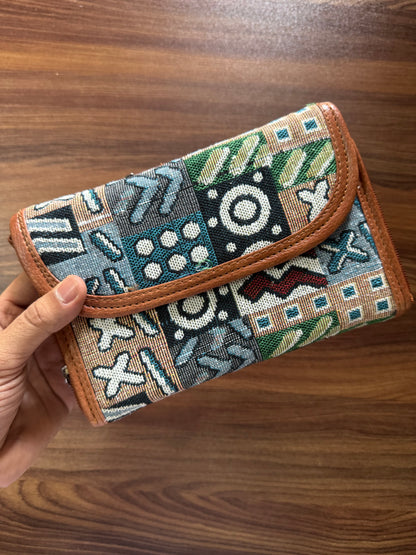 2 pockets  - Trendy & Beautiful Womens Wallet with Sling belt - 01