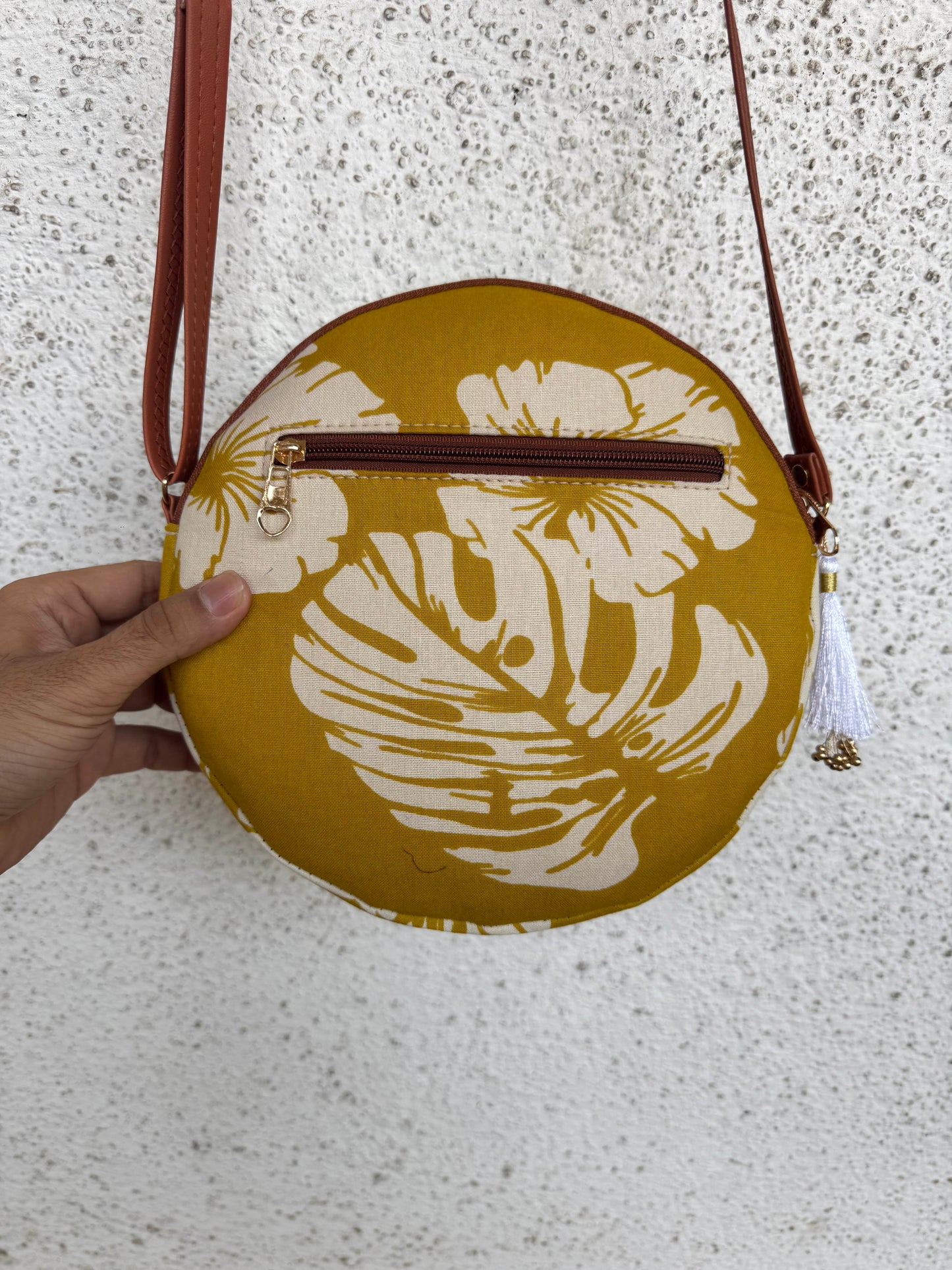Swiss Cheese Yellow - Cute Round Sling bag