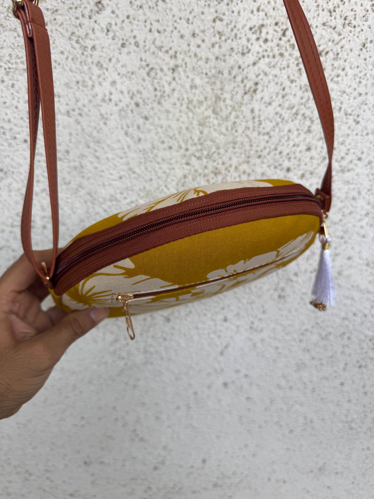 Swiss Cheese Yellow - Cute Round Sling bag