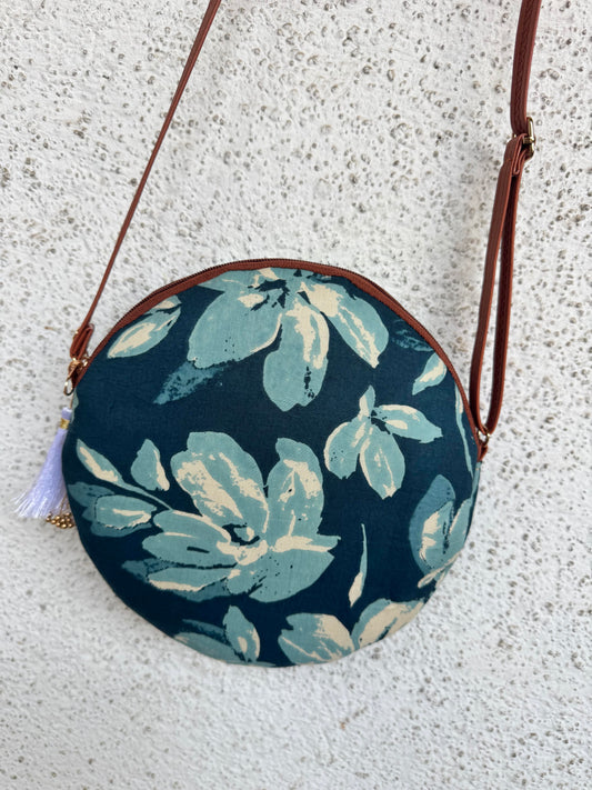 Jasmine Peacock Blue Colour - Cute Round Sling bag