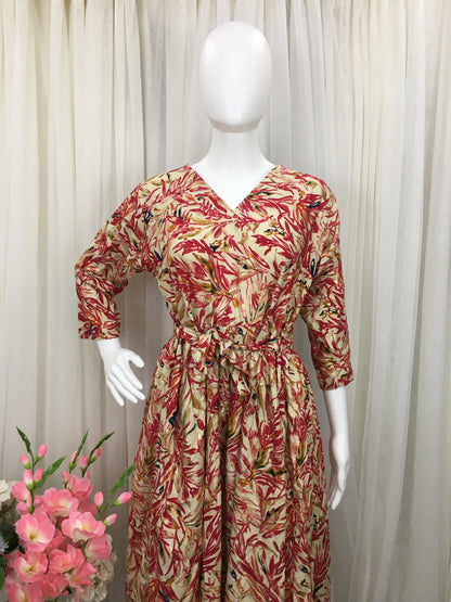 New York Style - Red Cream Grass  - Maternity Wear  - Soft Rayon