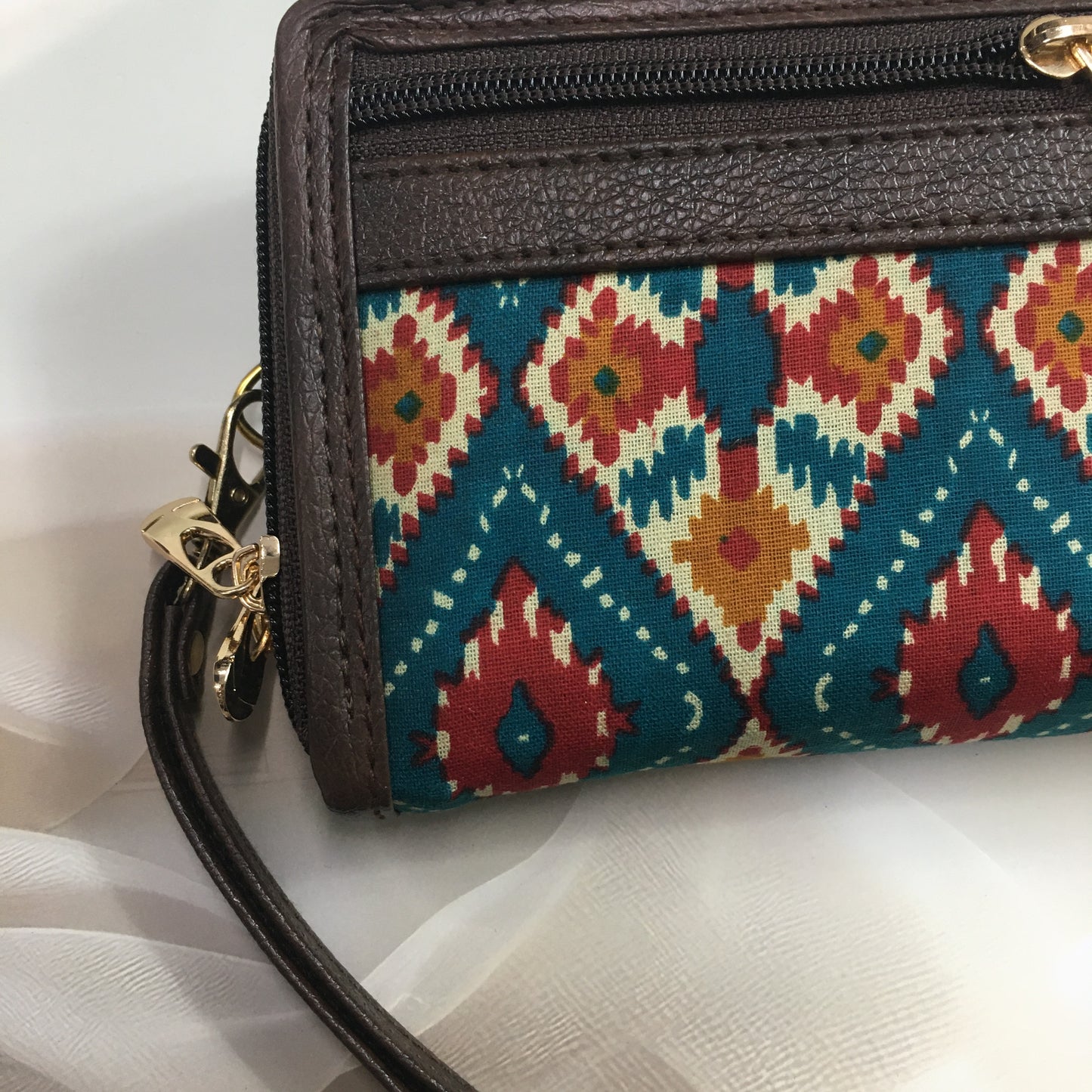 3 pockets  - Trendy & Beautiful Womens Wallet - 4 tone Firozi