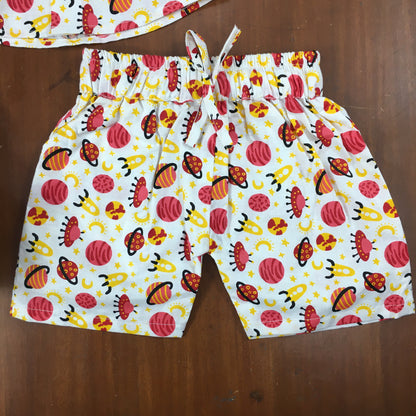 Kids Shirt & Short set - Red Planets