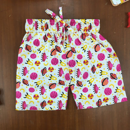 Kids Shirt & Short set - Pink Planets