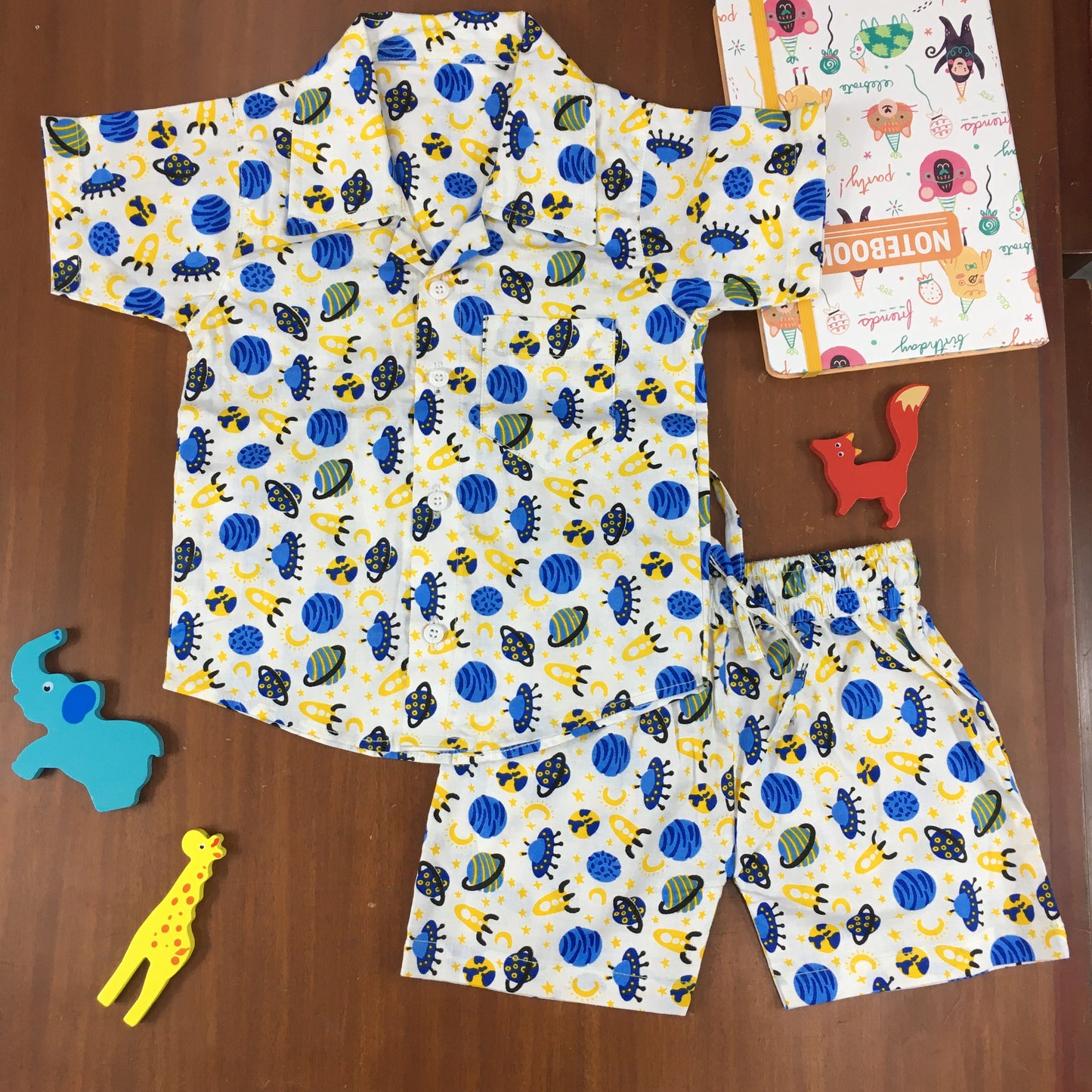 Kids Shirt & Short set - Blue Planet