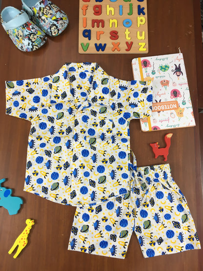 Kids Shirt & Short set - Blue Planet