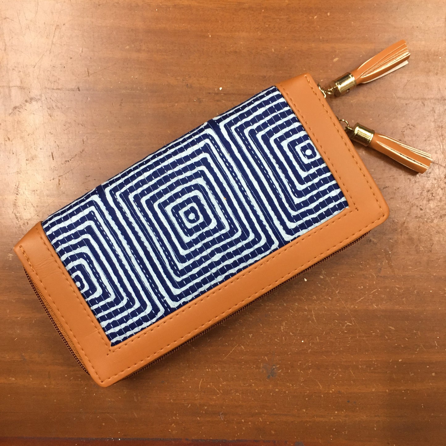 Blue Stripes - 2 Zips - Trendy & Beautiful Womens Wallet