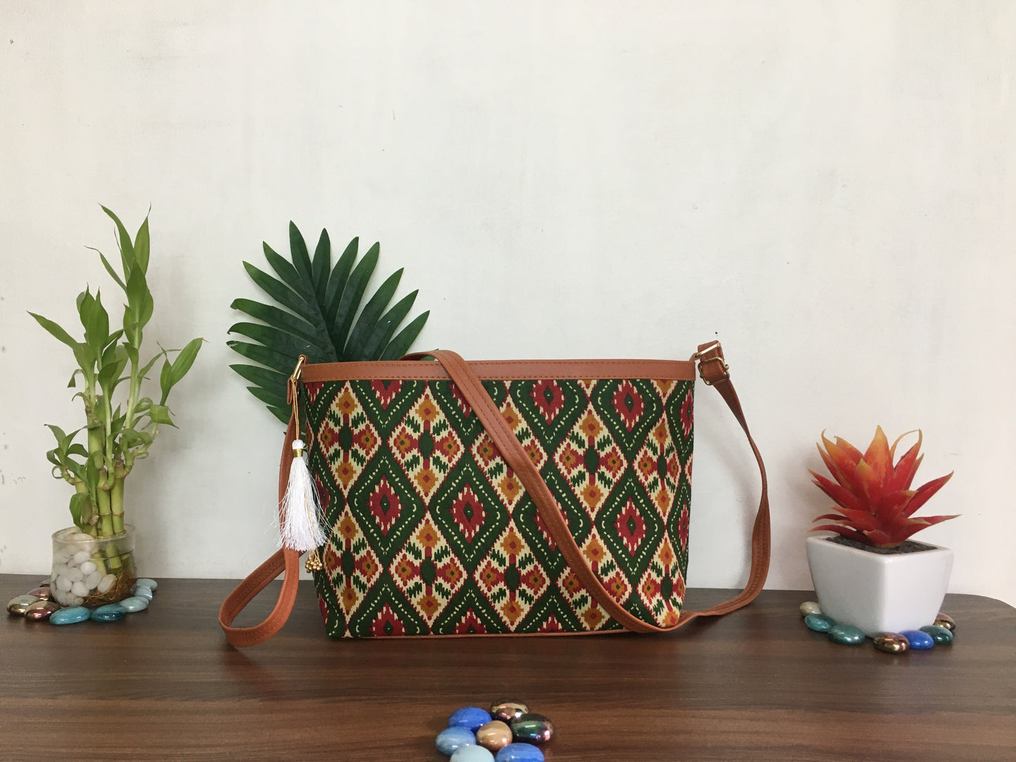 Minsk - 3 zip- Big size - Sling Bag - 4 tone Green