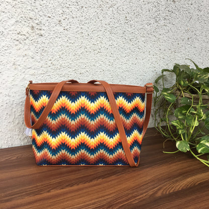 Minsk - 3 zip- Big size - Sling Bag - Aztec Zigzag