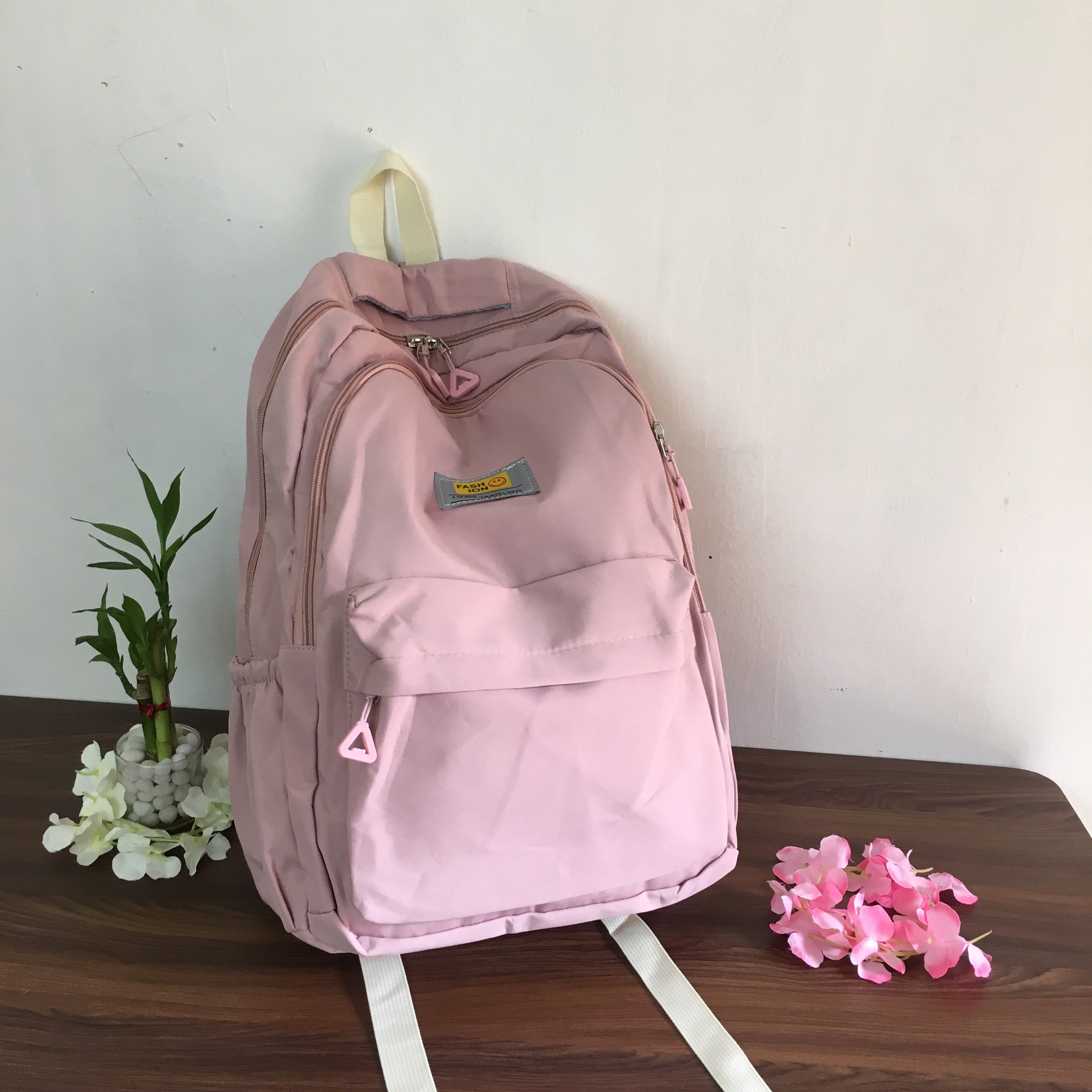 High Quality Korean Style Backpacks D no 87 Baby Pink Colour Asenne